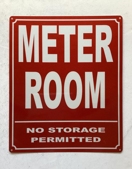 NYC METER ROOM NO STORAGE PERMITTED SIGN