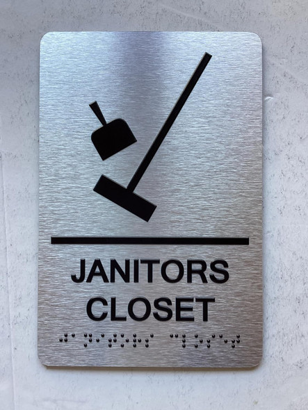 NYC JANITORS CLOSET SIGN WITH RAISED LETTERS