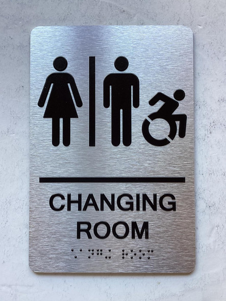 NYC CHANGING ROOM ACCESSABLE SIGN WITH RAISED LETTERS