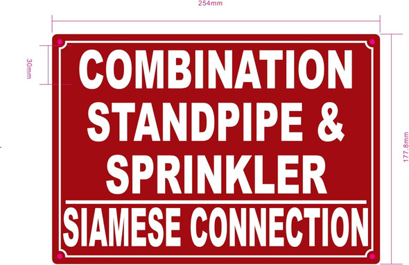 NYC COMBINATION STANDPIPE AND SPRINKLER SIAMESE CONNECTION SIGN