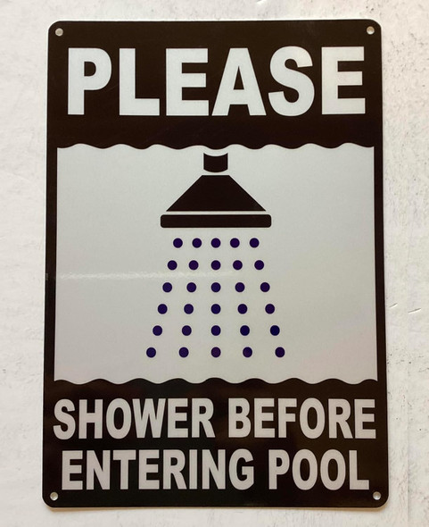 NYC PLEASE SHOWER BEFORE ENTERING POOL SIGN