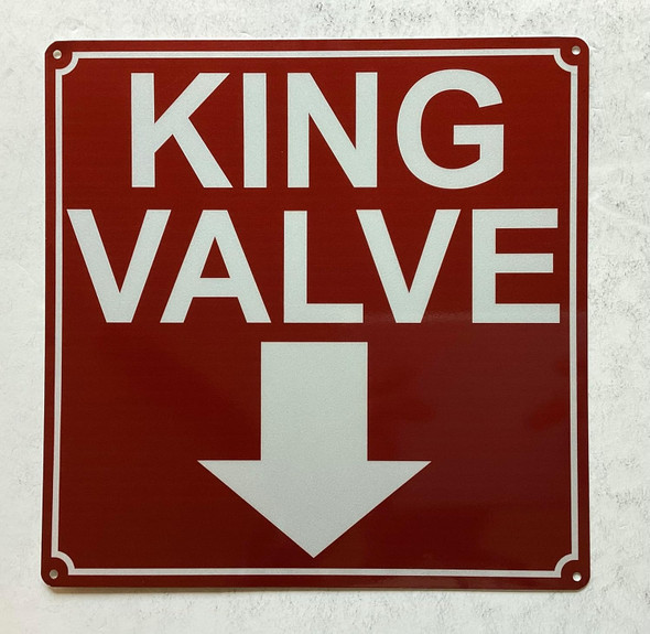 NYC KING VALVE ARROW DOWN SIGN