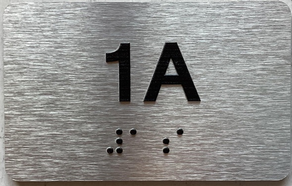 APT NUMBER 1A SIGN-UNIT NUMBER SIGN WITH RAISED LETTERS