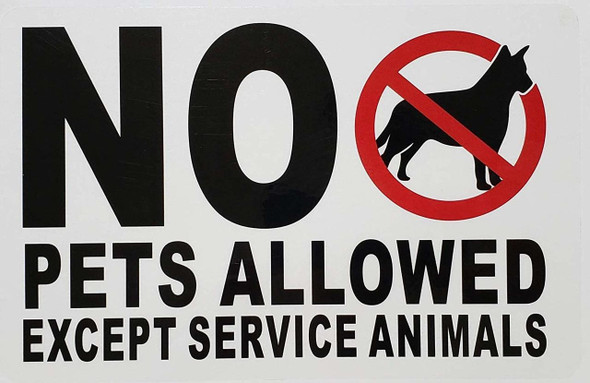 NYC WINDOW STICKER- NO PETS ALLOWED EXCEPT SERVICE ANIMALS