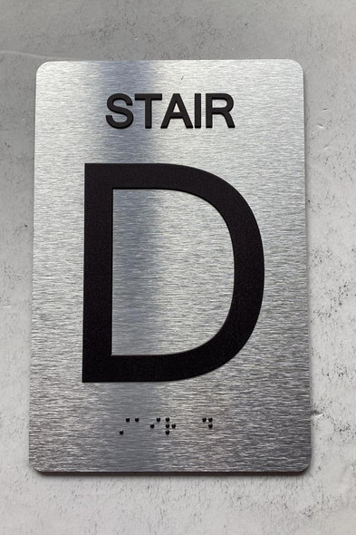 NYC FLOOR NUMBER SIGN WITH RAISED LETTERS THE PARK AVE LINE (STAIR D)