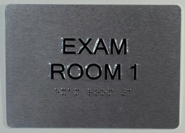 EXAM Room 1 Sign with Tactile Text and   Braille sign -Tactile Signs  The Sensation line  Braille sign