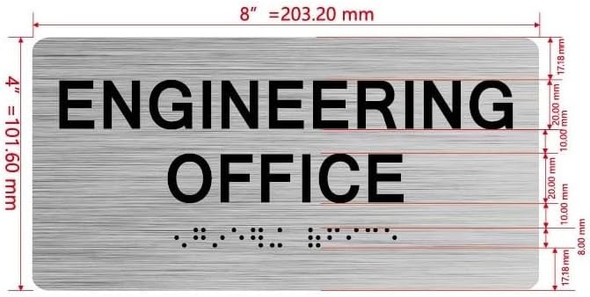 NYC ENGINEERING OFFICE SIGN WITH RAISED LETTERS