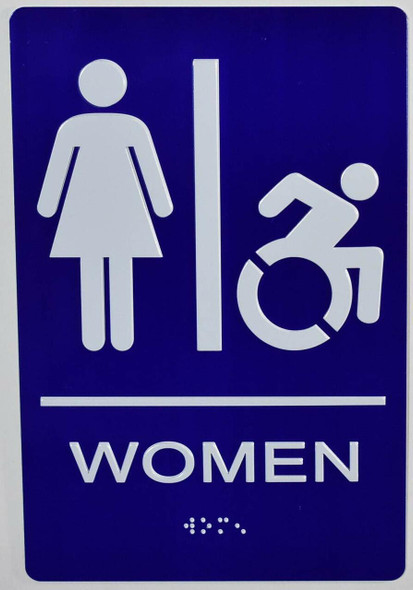 Woman Restroom accessible Sign -Tactile Signs  The Sensation line  Braille sign