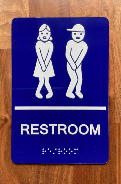 NYC RESTROOM SIGN RAISED LETTERS