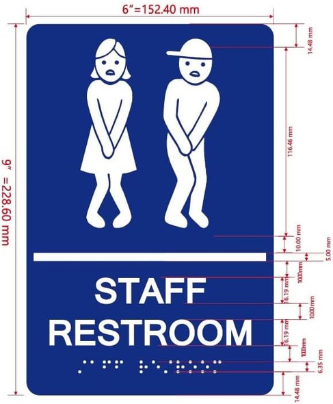 NYC RESTROOM SIGN RAISED LETTERS
