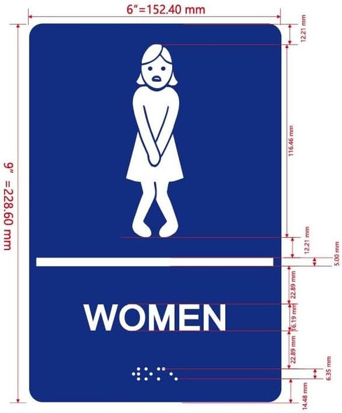 NYC RESTROOM SIGN RAISED LETTERS