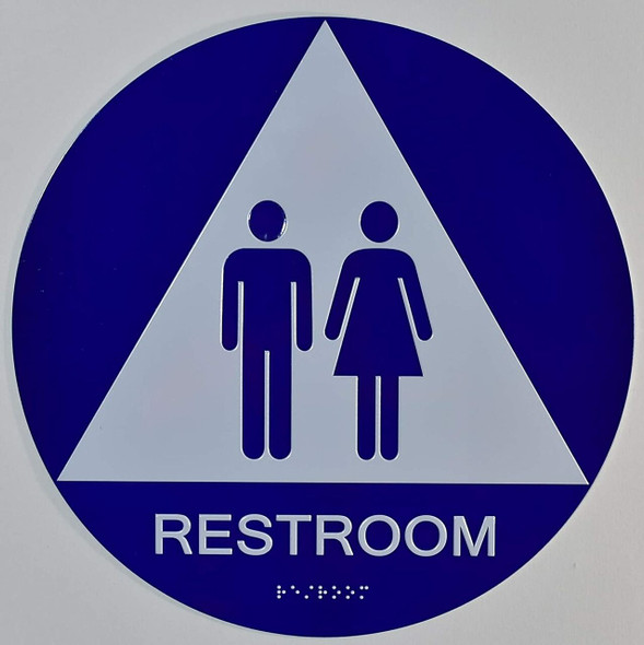 Unisex Restroom CA 128-ADA  The Sensation line -Tactile Signs  Braille sign