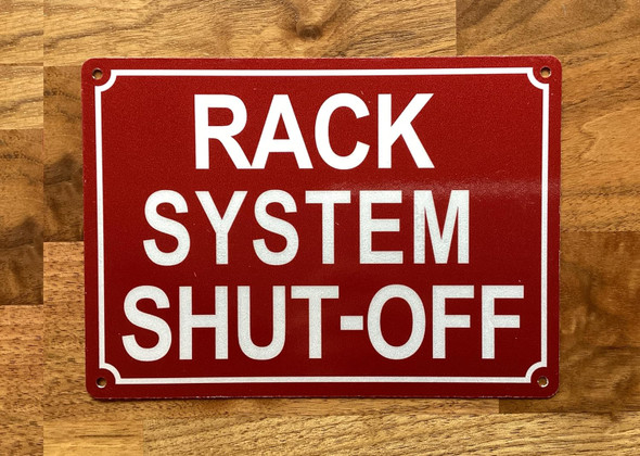 NYC RACK SYSTEM SHUT-OFF SIGN