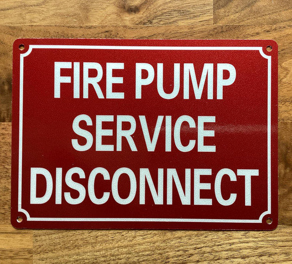 NYC FIRE PUMP SERVICE DISCONNECT SIGN SIGN