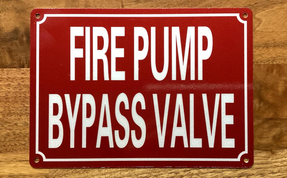 NYC FIRE PUMP BYPASS VALVE SIGN