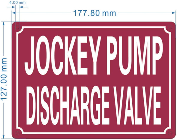 NYC JOCKEY PUMP DISCHARGE VALVE SIGN