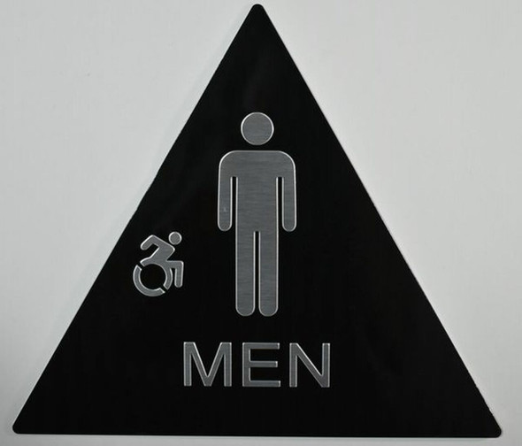 CA ADA Men Restroom accessible Sign -Tactile Signs  The Sensation line  Braille sign