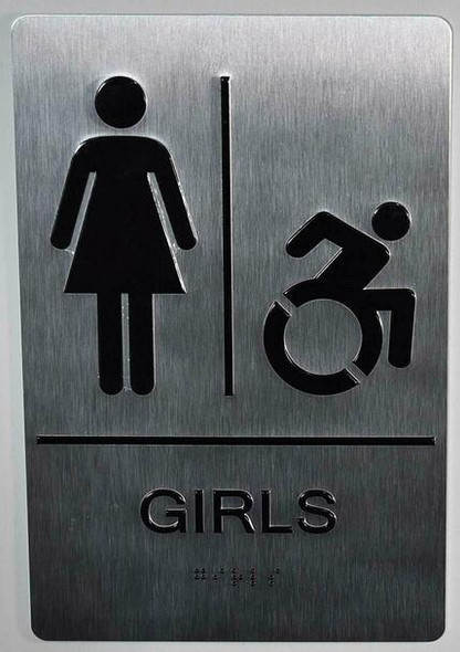 Girls accessible Sign -Tactile Signs Tactile Signs  ADA Compliant Sign.  -Tactile Signs  The Sensation line Ada sign