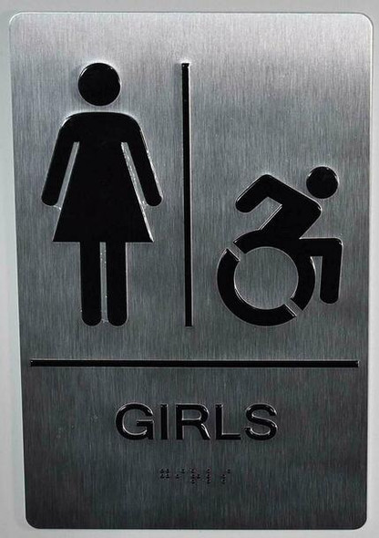 Girls accessible Sign -Tactile Signs Tactile Signs  ADA Compliant Sign.  -Tactile Signs  The Sensation line  Braille sign