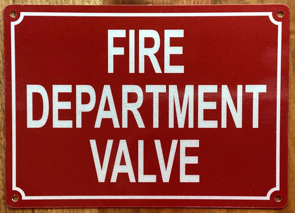 NYC FIRE DEPARTMENT VALVE SIGN