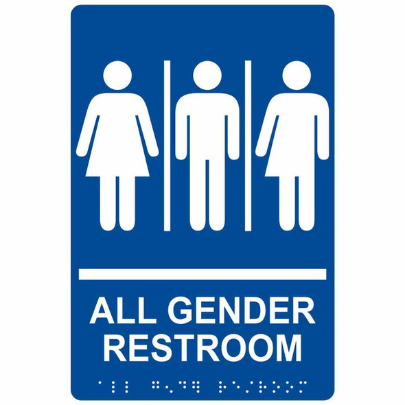 All Gender Restroom Sign with Braille and Raised Letters Tactile Signs Ada sign