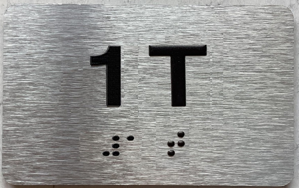 APT NUMBER 1T SIGN-UNIT NUMBER SIGN WITH RAISED LETTERS