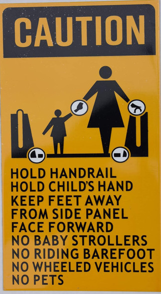 NYC ESCALATOR RULE STICKER SIGN