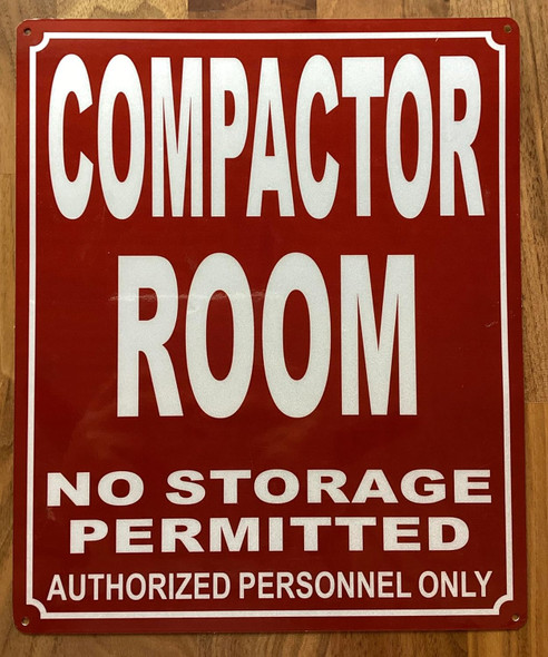 NYC REFLECTIVE COMPACTOR ROOM SIGN