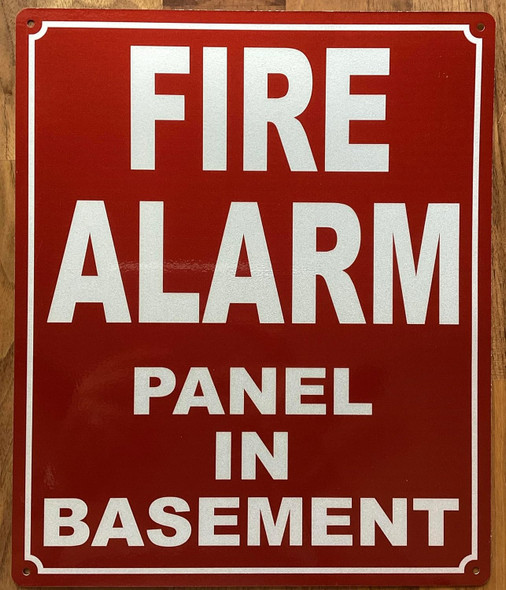 FIRE ALARM PANEL IN BASEMENT SIGN