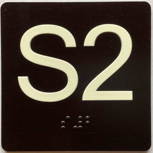 ELEVATOR FLOOR NUMBER THE LEXINGTON AVE LINE (S2-SUB CELLAR 2) SIGN