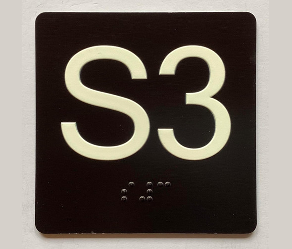NYC ELEVATOR FLOOR NUMBER THE LEXINGTON AVE LINE (S3-SUB CELLAR 3) SIGN