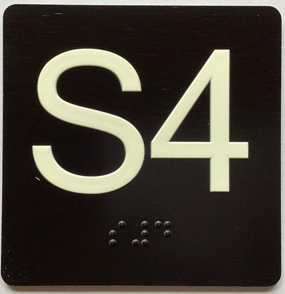 ELEVATOR FLOOR NUMBER THE LEXINGTON AVE LINE (S4-SUB CELLAR 4) SIGN