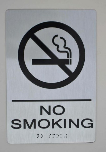 NO SMOKING Sign -Tactile Signs The sensation line  Braille sign