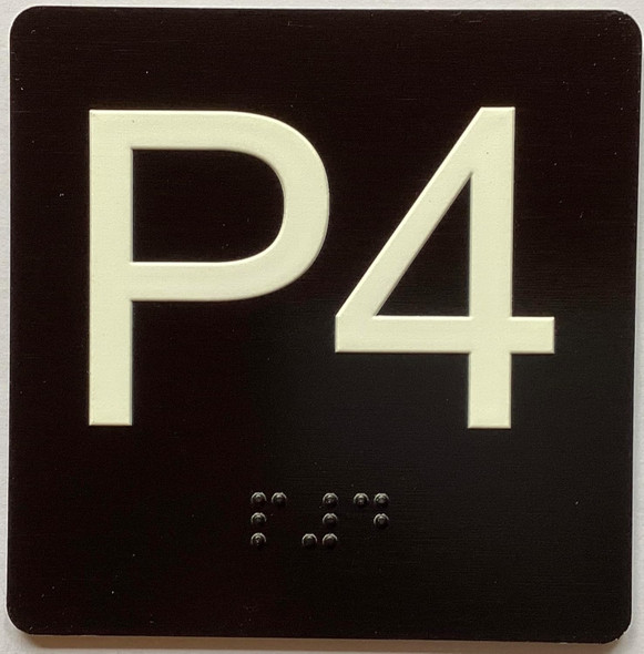 ELEVATOR FLOOR NUMBER THE LEXINGTON AVE LINE (P4-PARKING LEVEL 4) SIGN