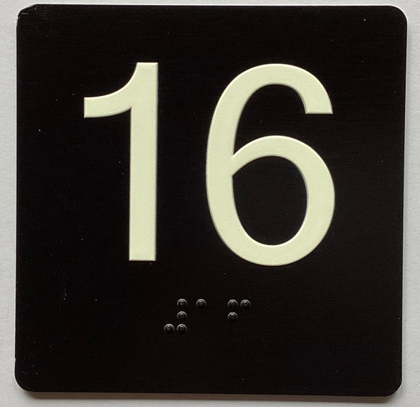 ELEVATOR FLOOR NUMBER THE LEXINGTON AVE LINE (16TH FLOOR) SIGN