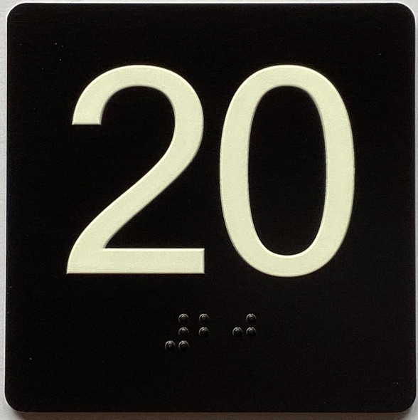 ELEVATOR FLOOR NUMBER THE LEXINGTON AVE LINE (20TH FLOOR) SIGN