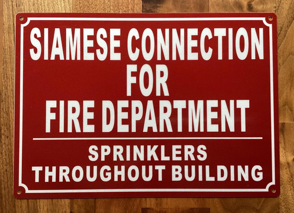 NYC SIAMESE CONNECTION FOR FIRE DEP SPRINKLER THROUGHT BUILDING SIGN