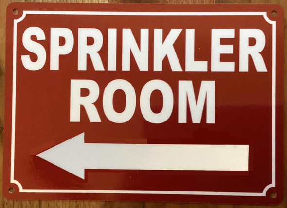 SPRINKLER ROOM SIGN WITH LEFT ARROW