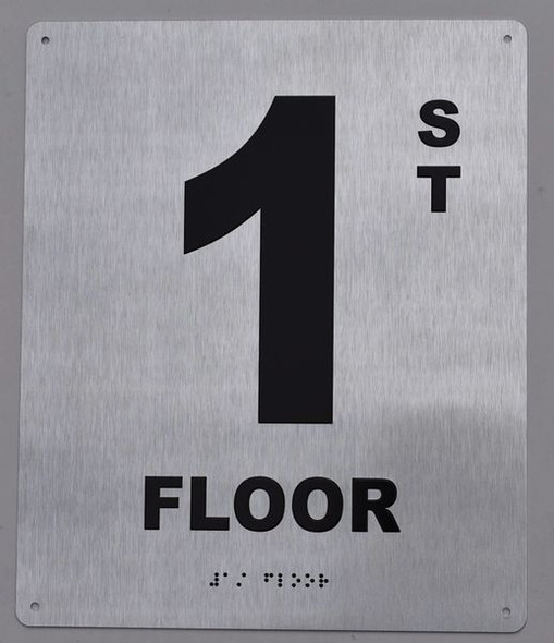 1ST Floor Sign -Tactile Signs Tactile Signs  Floor Number Tactile Touch Braille Sign - The Sensation line Ada sign