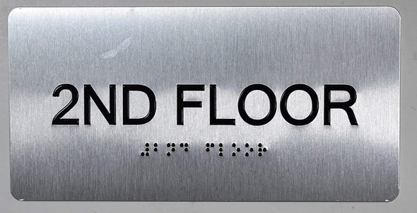 2nd Floor Sign -Tactile Signs Tactile Signs  Floor Number Tactile Touch Braille Sign - The Sensation line Ada sign
