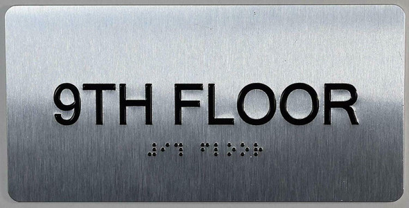 9th Floor Sign -Tactile Signs Tactile Signs  Floor Number Tactile Touch Braille Sign - The Sensation line Ada sign