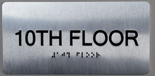 10th Floor Sign -Tactile Signs Tactile Signs  Floor Number Tactile Touch Braille Sign - The Sensation line Ada sign