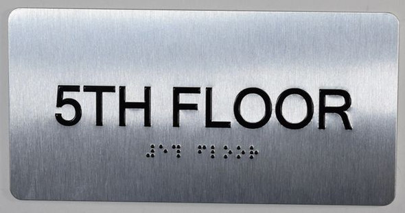 5th Floor Sign -Tactile Signs Tactile Signs  Floor Number Tactile Touch Braille Sign - The Sensation line Ada sign