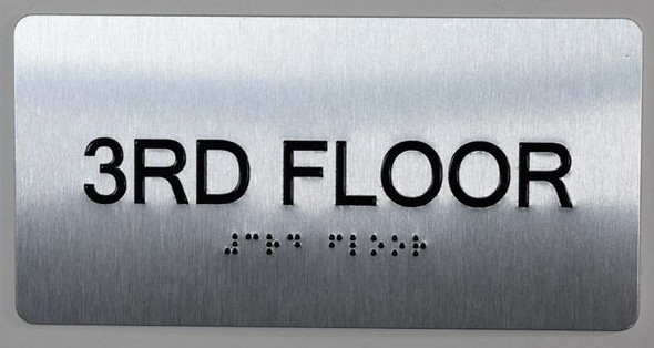 3rd Floor Sign -Tactile Signs Tactile Signs  Floor Number Tactile Touch Braille Sign - The Sensation line Ada sign