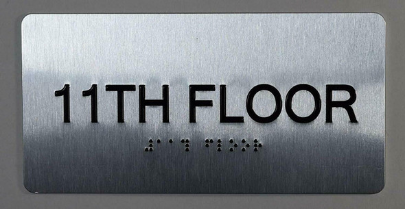 11th Floor Sign -Tactile Signs Tactile Signs  Floor Number Tactile Touch Braille Sign - The Sensation line Ada sign