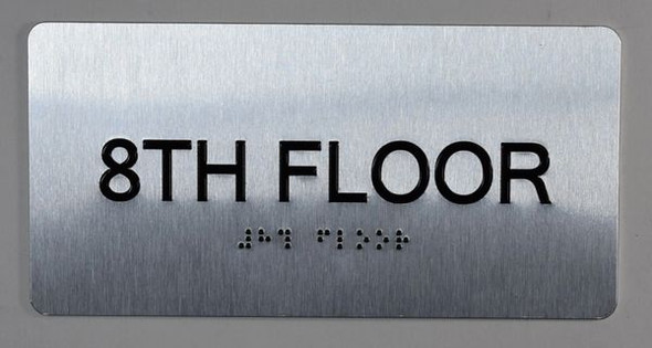 8th Floor Sign -Tactile Signs Tactile Signs  Floor Number Tactile Touch Braille Sign - The Sensation line Ada sign