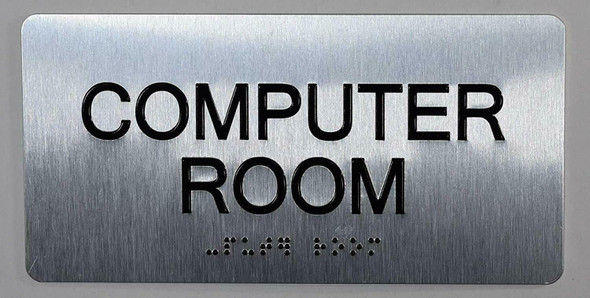 Computer Room Sign ADA -Tactile Touch Braille Sign - The Sensation line -Tactile Signs Ada sign