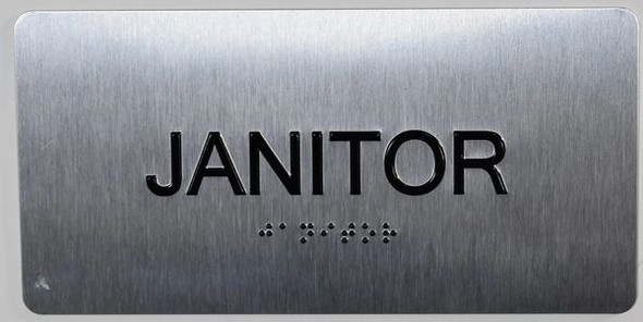 Janitor Sign -Tactile Touch Braille Sign - The Sensation line -Tactile Signs  Ada sign