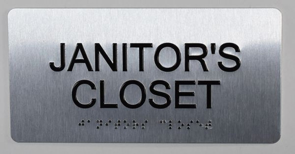 Janitors Closet Sign -Tactile Touch Braille Sign - The Sensation line -Tactile Signs Ada sign