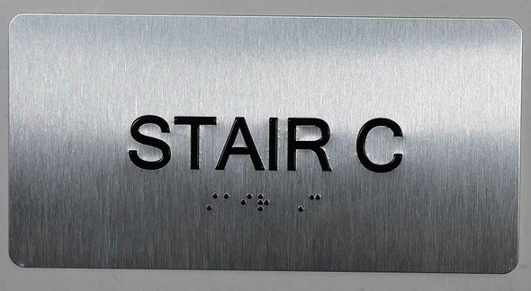 Stair C Sign -Tactile Touch Braille Sign - The Sensation line -Tactile Signs  Ada sign